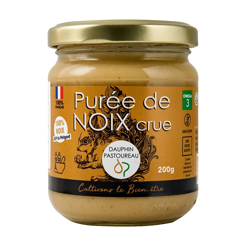Duo Fei（DAUPHIN PASTOUREAU）Fresh walnut puree200g【Imported from France0add】Pure walnut sauce, nut puree, jam bread, dining partner